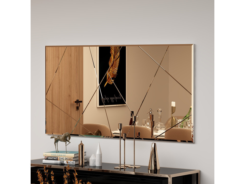 Drewniane lustro "Orezo" - 120 x 60 cm - Brąz