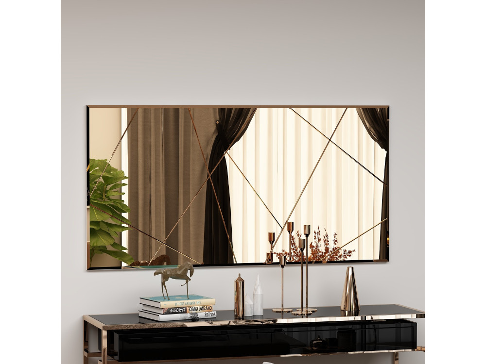 Drewniane lustro "Orezo" - 120 x 60 cm - Brąz