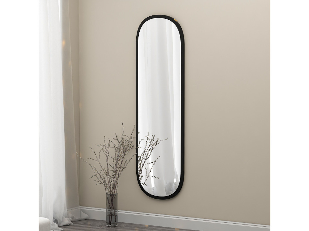 Drewniane lustro "Magnum" - 40 x 120 cm - Czarne