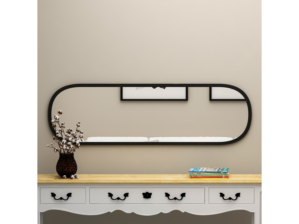 Drewniane lustro "Magnum" - 40 x 120 cm - Czarne