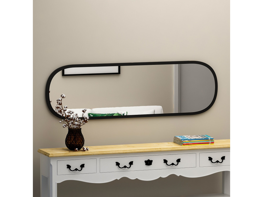 Drewniane lustro "Magnum" - 40 x 120 cm - Czarne