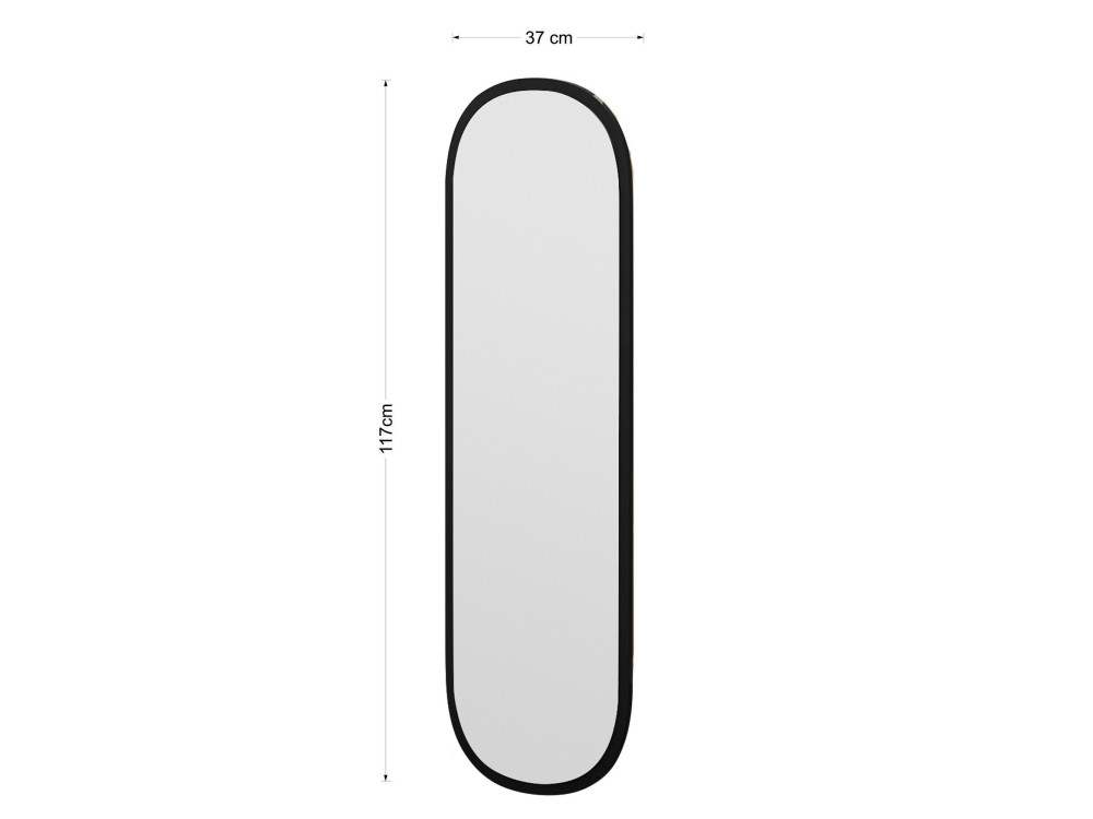 Drewniane lustro "Magnum" - 40 x 120 cm - Czarne