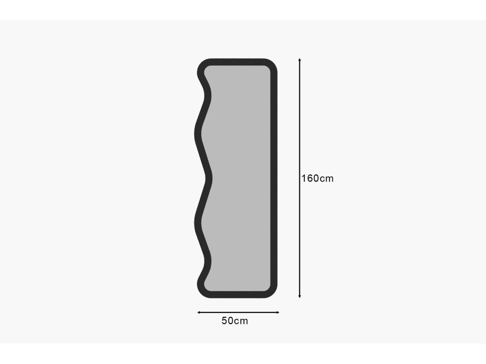 Drewniane lustro "Asel" - 50 x 160 cm - Czarne
