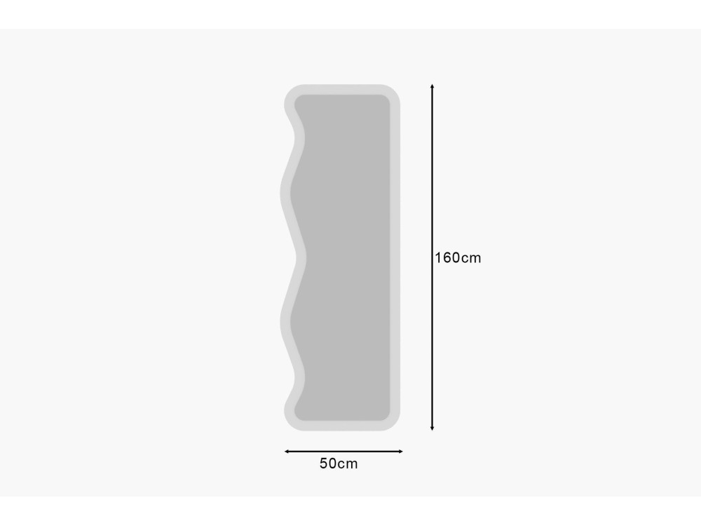 Drewniane lustro "Asel" - 50 x 160 cm - Biały