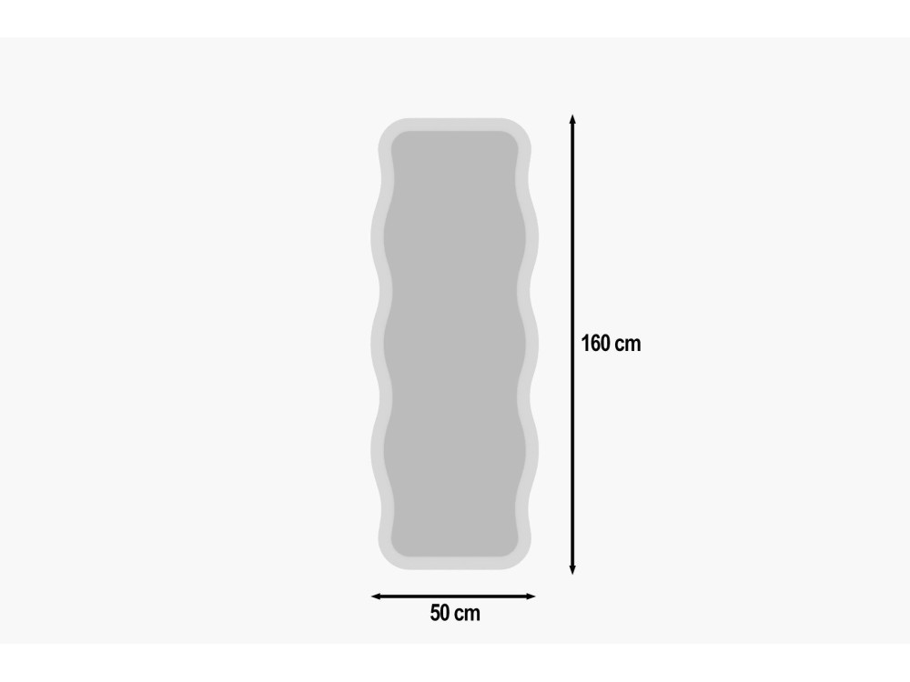 Drewniane lustro "Aror" - 50 x 160 cm - Biały