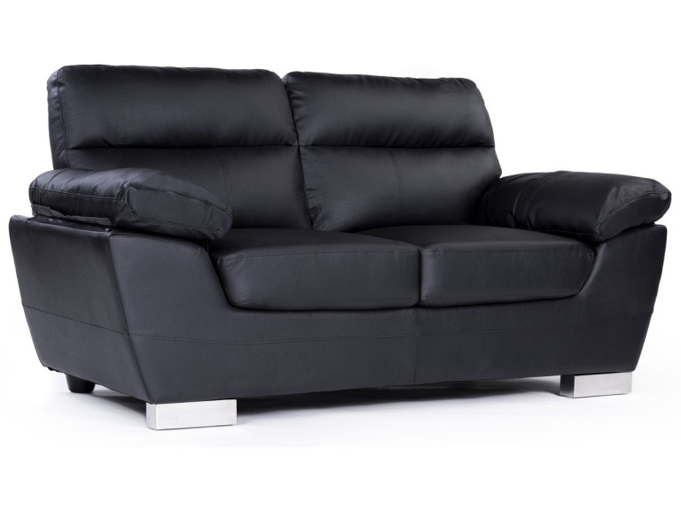 Kanapa z ekoskóry/PVC "Dallas" - 169 x 88 x 90 cm - 2 miejsca - Czarna