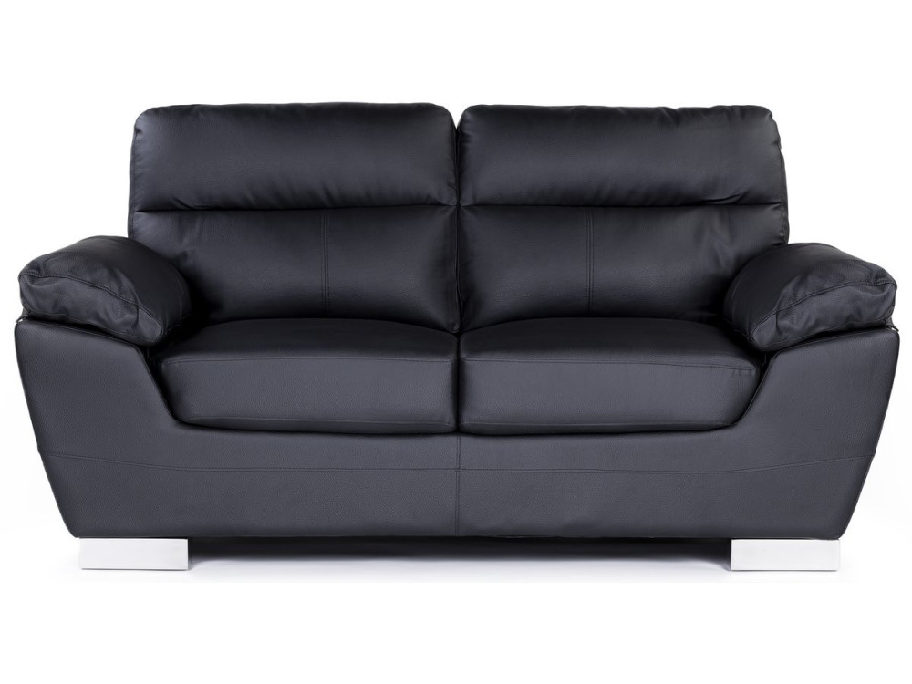 Kanapa z ekoskóry/PVC "Dallas" - 169 x 88 x 90 cm - 2 miejsca - Czarna