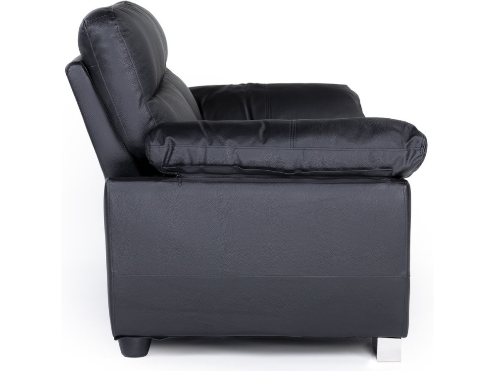 Kanapa z ekoskóry/PVC "Dallas" - 169 x 88 x 90 cm - 2 miejsca - Czarna