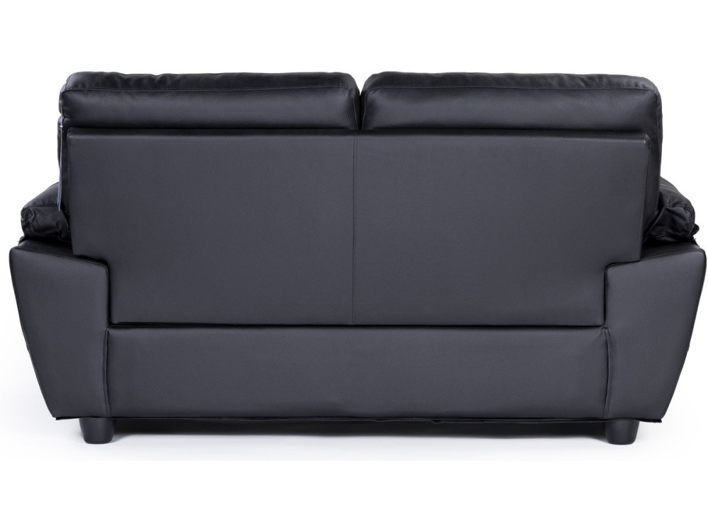 Kanapa z ekoskóry/PVC "Dallas" - 169 x 88 x 90 cm - 2 miejsca - Czarna