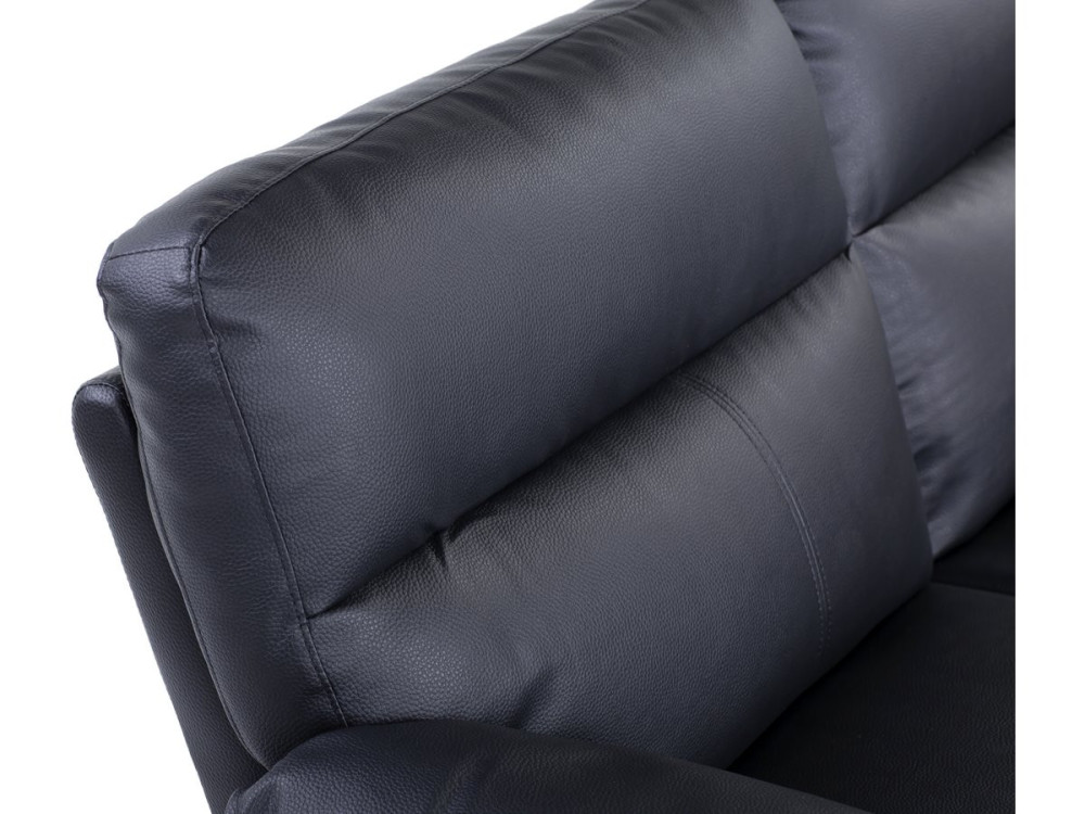 Kanapa z ekoskóry/PVC "Dallas" - 169 x 88 x 90 cm - 2 miejsca - Czarna
