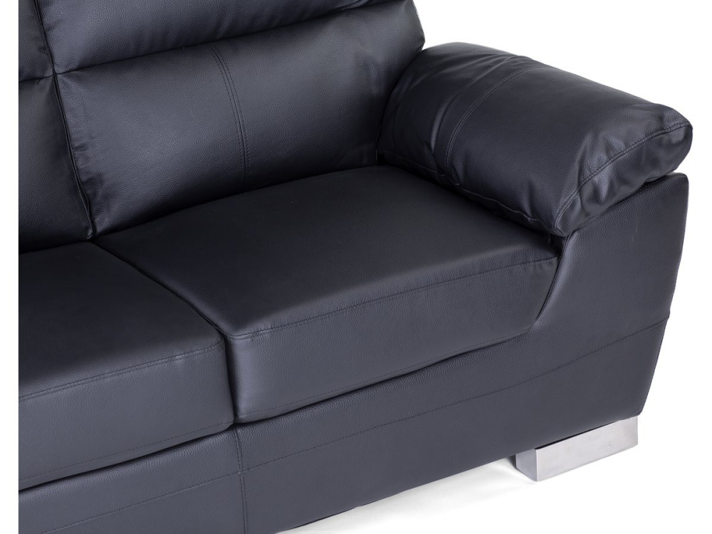 Kanapa z ekoskóry/PVC "Dallas" - 169 x 88 x 90 cm - 2 miejsca - Czarna