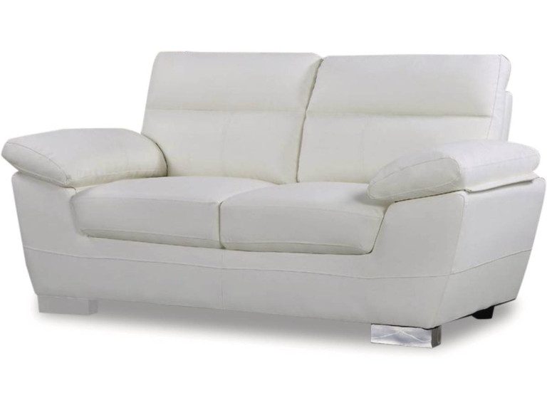 Kanapa z ekoskóry/PVC "Dallas" - 169 x 88 x 90 cm - 2 miejsca - Biała