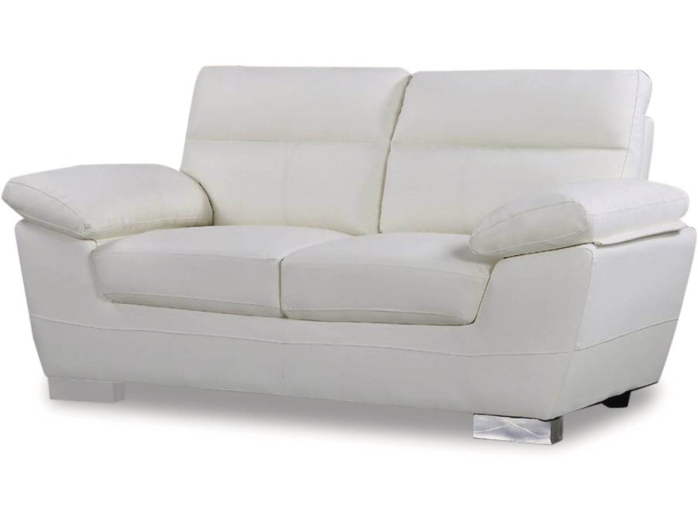Kanapa z ekoskóry/PVC "Dallas" - 169 x 88 x 90 cm - 2 miejsca - Biała