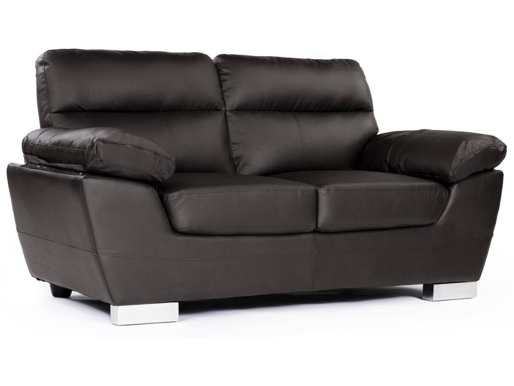 Kanapa z ekoskóry/PVC "Dallas" - 169 x 88 x 90 cm - 2 miejsca - Czekoladowa