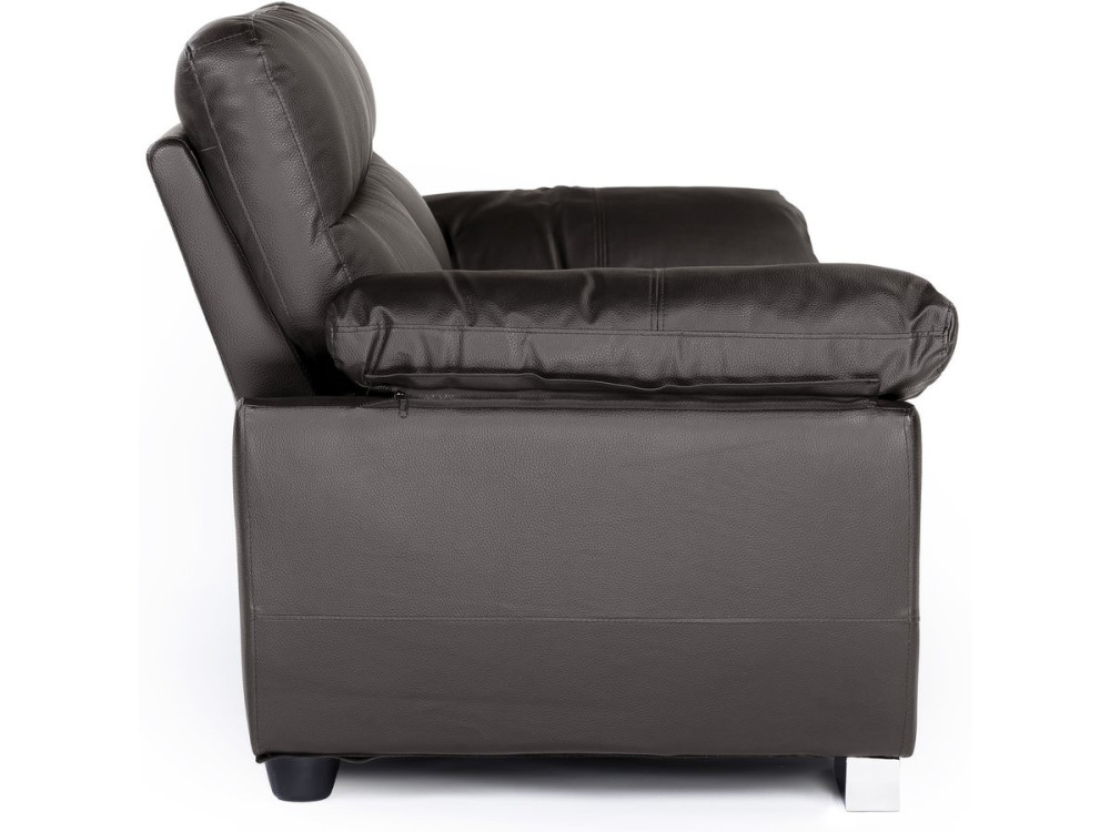 Kanapa z ekoskóry/PVC "Dallas" - 169 x 88 x 90 cm - 2 miejsca - Czekoladowa