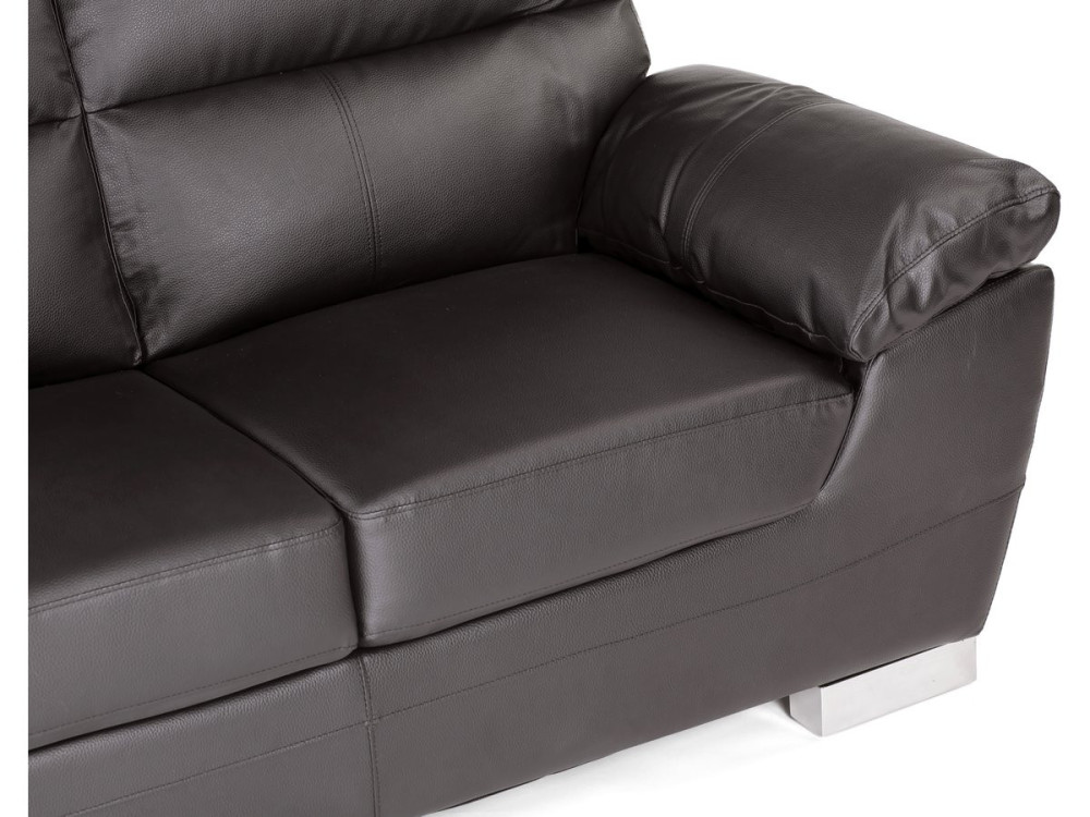 Kanapa z ekoskóry/PVC "Dallas" - 169 x 88 x 90 cm - 2 miejsca - Czekoladowa