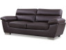 Kanapa z ekoskóry/PVC "Dallas" - 210 x 88 x 90 cm - 3 miejsca - Czekoladowa