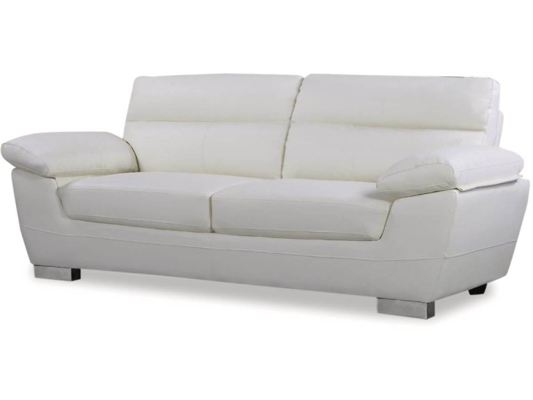 Kanapa z ekoskóry/PVC "Dallas" - 210 X 88 X 90 cm - 3 miejsca - Biała