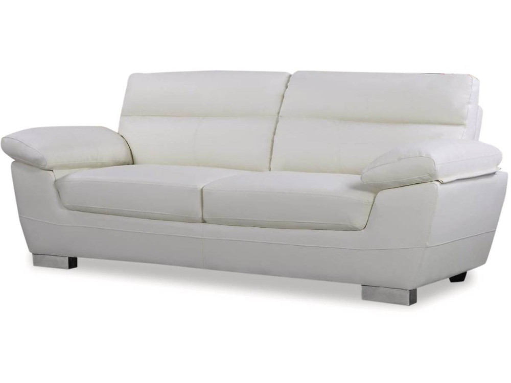Kanapa z ekoskóry/PVC "Dallas" - 210 X 88 X 90 cm - 3 miejsca - Biała