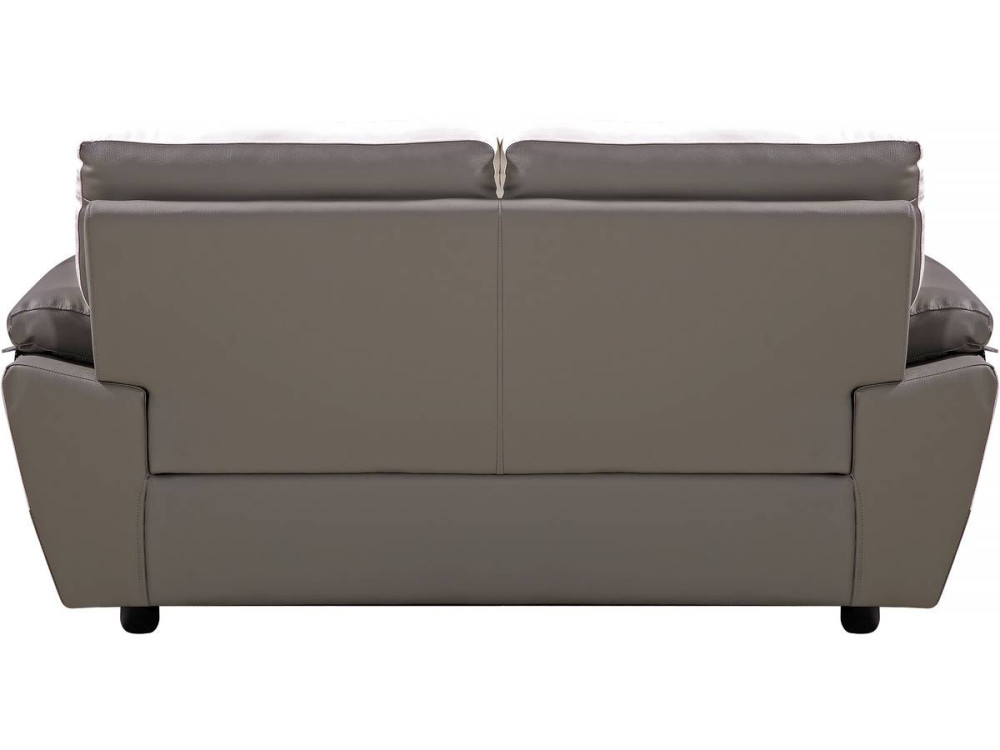 Kanapa z ekoskóry/PVC "Dallas" - 169 x 88 x 90 cm - 2 miejsca - Biało-szara