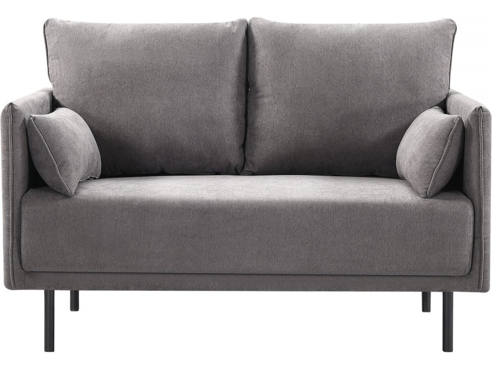 Sofa materialowa stala "Rudy" - 132 x 78 x 88 cm - 2 miejsca - Ciemnoszara