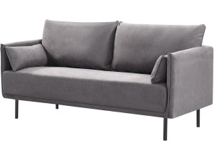 Sofa materialowa stala „Rudy” - 180,5 x 78 x 52 cm - 3 miejsca - Ciemnoszara