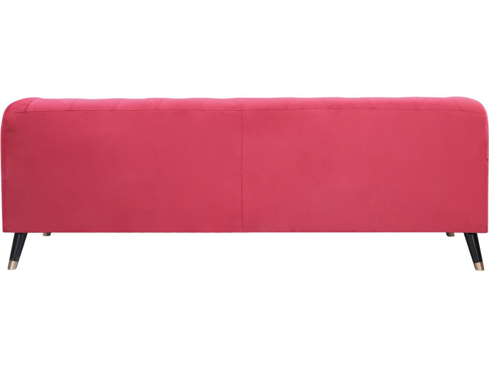 Naprawiono aksamitna sofe „Gloria” - 216 x 86 x 76 cm - 3 miejsca - Czerwona