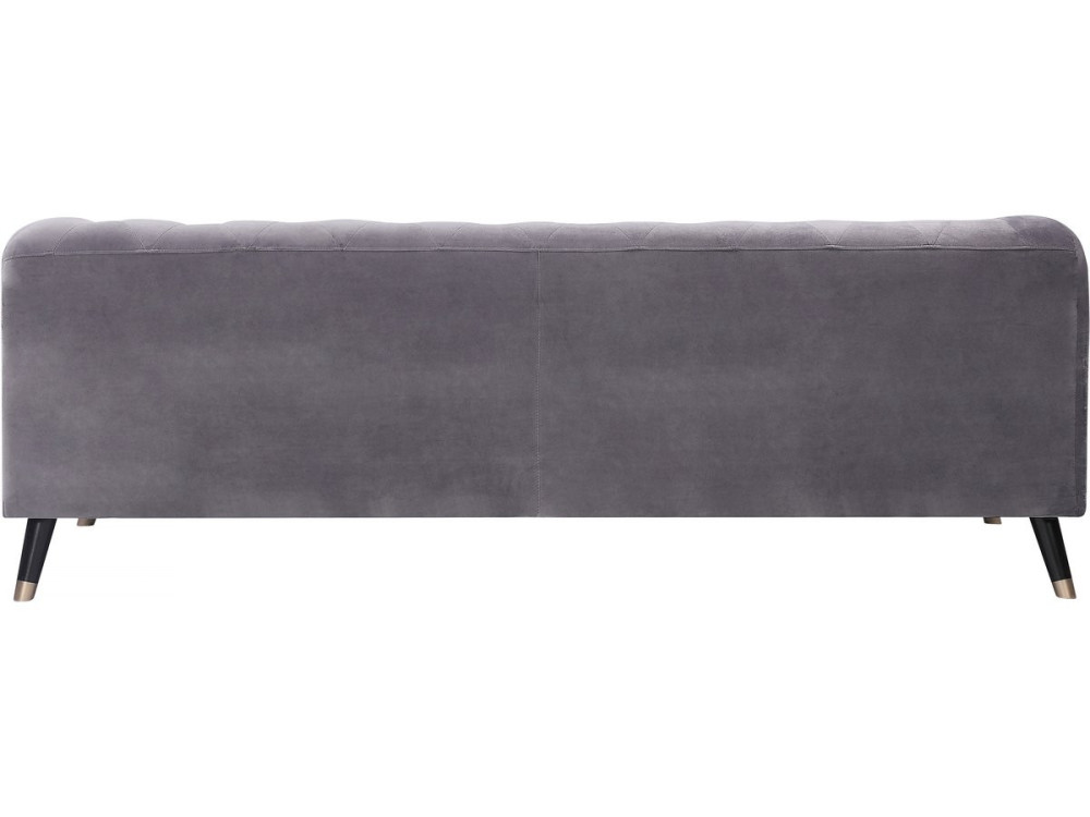 Naprawiono aksamitna sofe „Gloria” - 216 x 86 x 76 cm - 3 miejsca - Szary