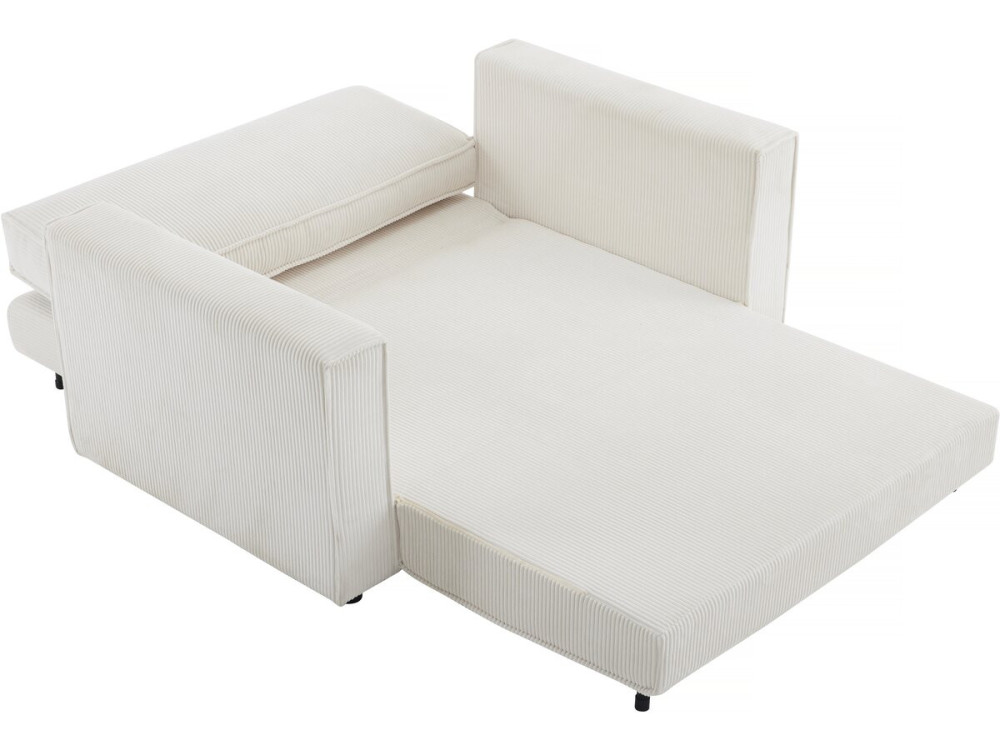 Sofa rozkładana "Grenelle" z prostego sztruksu - 2-osobowa - Beżowa