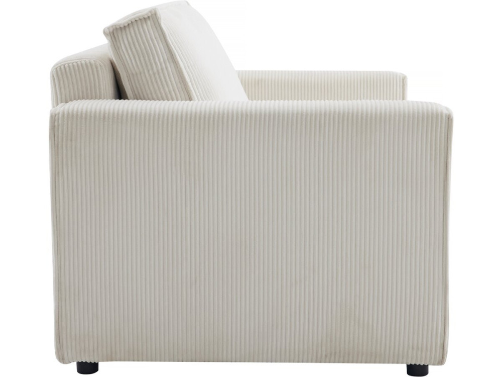 Sofa rozkładana "Grenelle" z prostego sztruksu - 2-osobowa - Beżowa