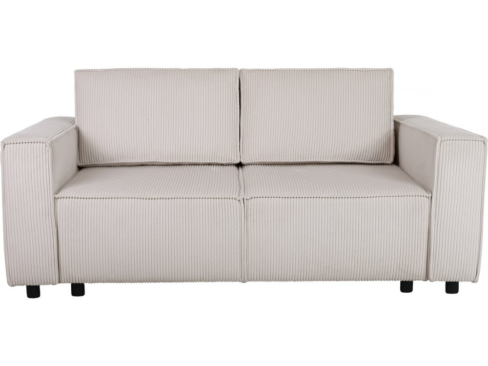 Prosta sofa sztruksowa "Montaigne S" - 2-osobowa - beżowa