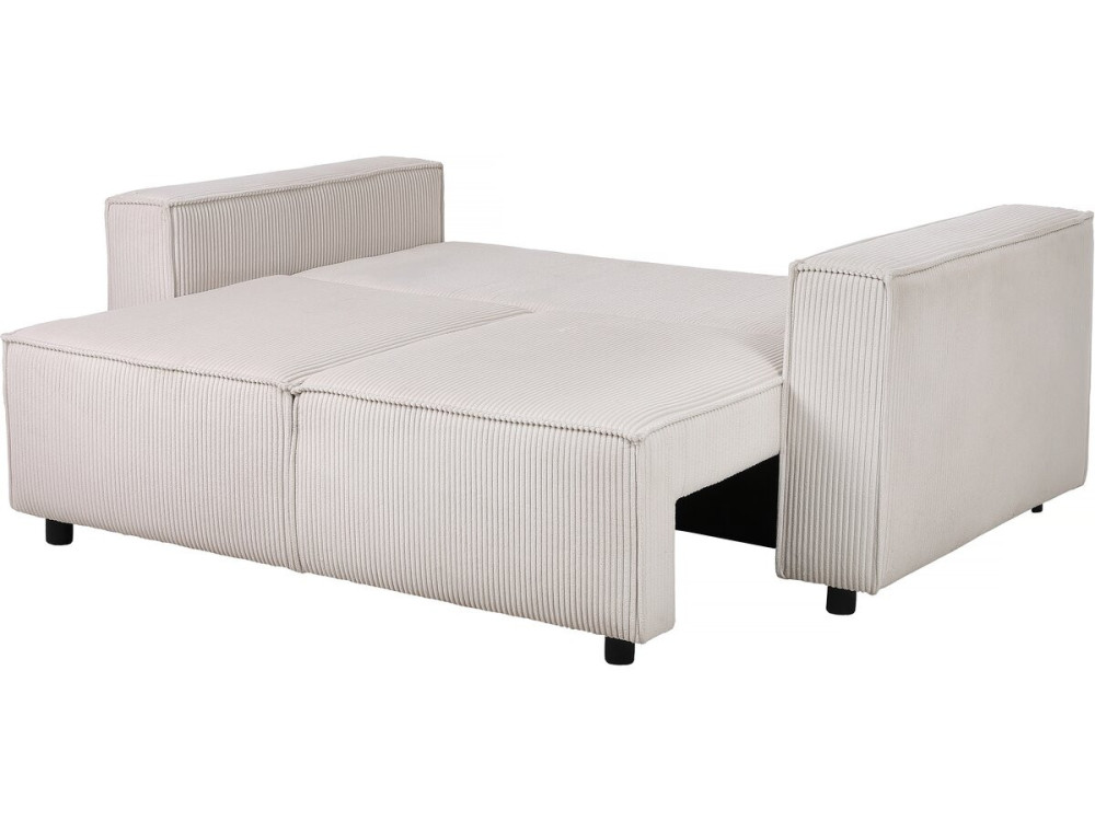 Prosta sofa sztruksowa "Montaigne S" - 2-osobowa - beżowa