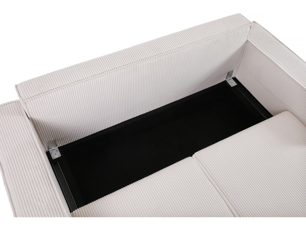 Prosta sofa sztruksowa "Montaigne S" - 2-osobowa - beżowa