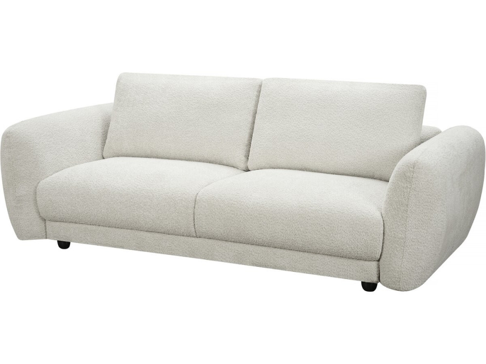 Sofa prosta z tkaniny Chenille „Saint Germain S” – 3-osobowa – beżowa