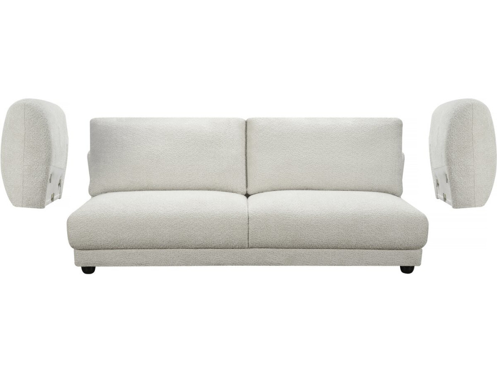 Sofa prosta z tkaniny Chenille „Saint Germain S” – 3-osobowa – beżowa