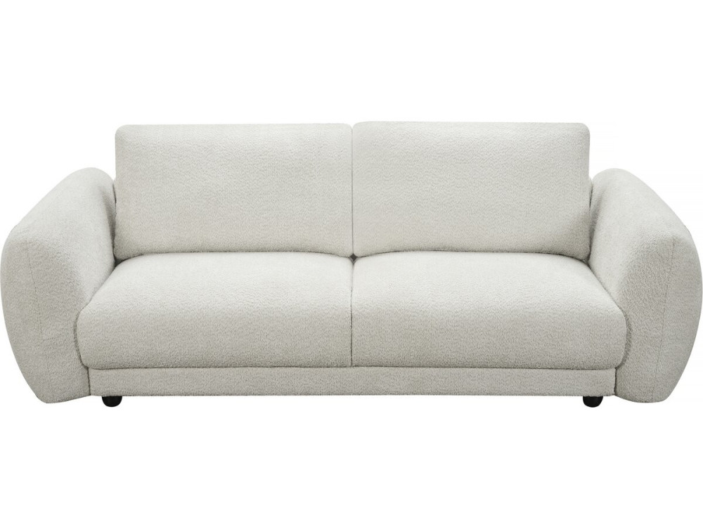Sofa prosta z tkaniny Chenille „Saint Germain S” – 3-osobowa – beżowa