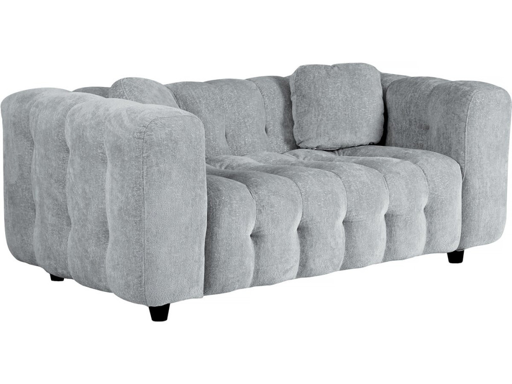 Sofa prosta z tkaniny szenilowej „Vendome” - 2 miejsca - Szary