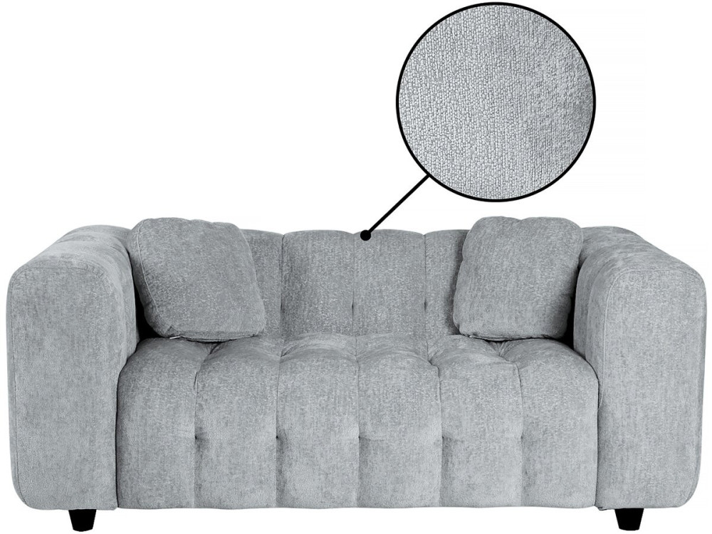 Sofa prosta z tkaniny szenilowej „Vendome” - 2 miejsca - Szary
