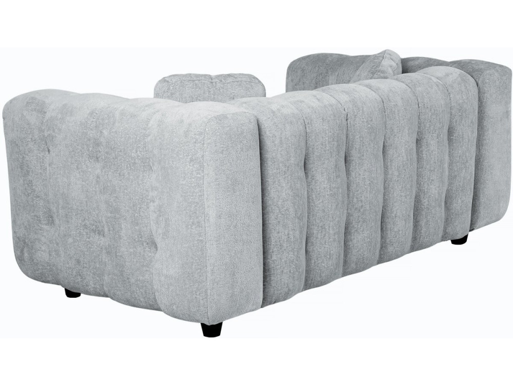 Sofa prosta z tkaniny szenilowej „Vendome” - 2 miejsca - Szary