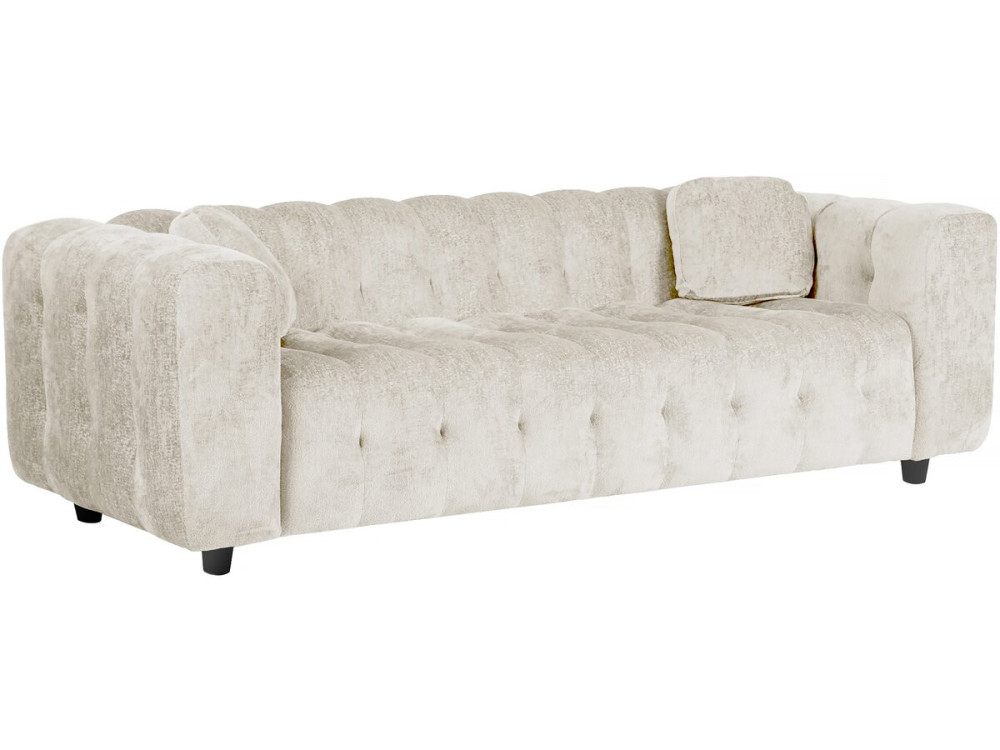Sofa prosta z tkaniny szenilowej "Vendome" - 3 miejsca - Beżowy
