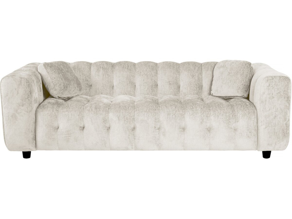 Sofa prosta z tkaniny szenilowej "Vendome" - 3 miejsca - Beżowy
