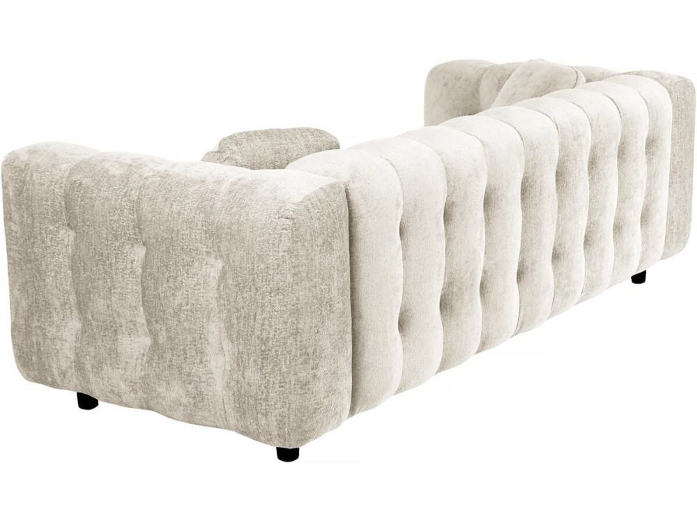 Sofa prosta z tkaniny szenilowej "Vendome" - 3 miejsca - Beżowy