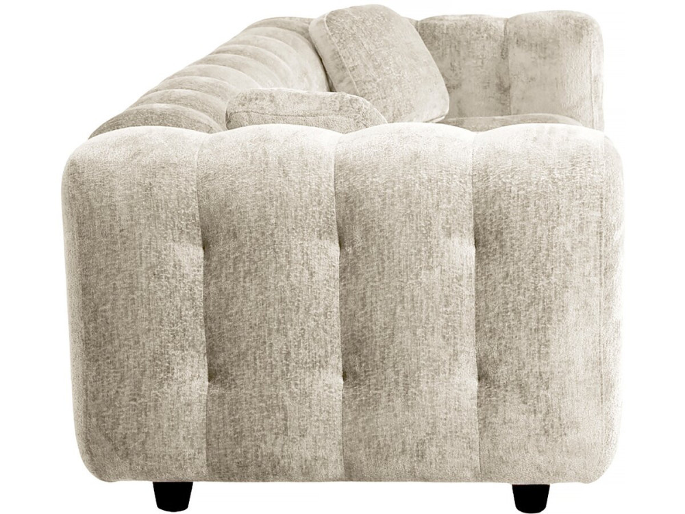 Sofa prosta z tkaniny szenilowej "Vendome" - 3 miejsca - Beżowy