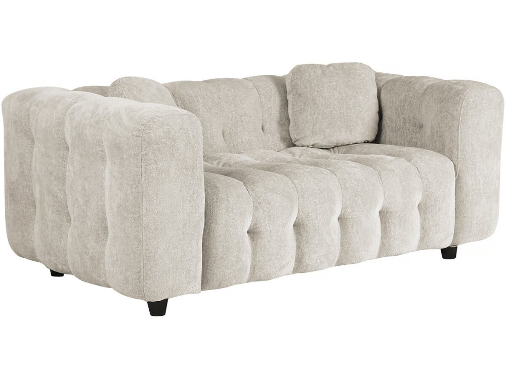 Sofa prosta z tkaniny szenilowej "Vendome" - 2 miejsca - Beż