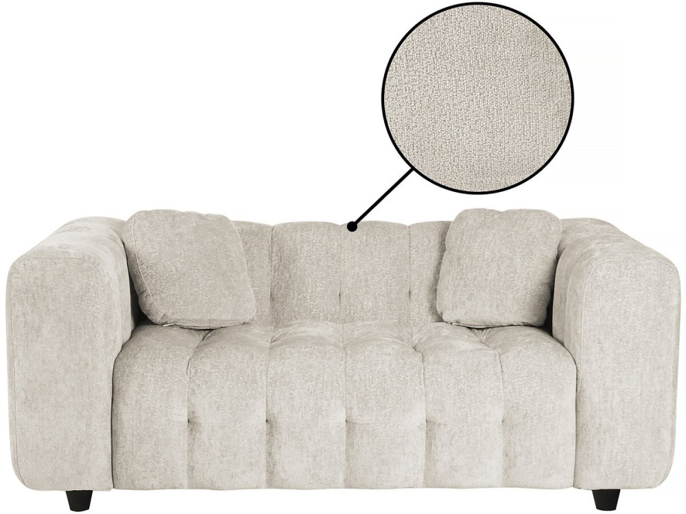 Sofa prosta z tkaniny szenilowej "Vendome" - 2 miejsca - Beż