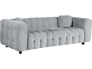 Sofa prosta z tkaniny szenilowej „Vendome” - 3 miejsca - Szara