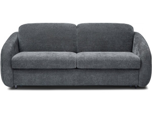 Sofa rozkładana "Laurie" express w tkaninie teksturowanej - łóżko 140 cm - 3 miejsca - szara