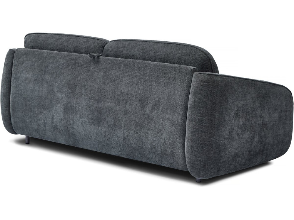 Sofa rozkładana "Laurie" express w tkaninie teksturowanej - łóżko 140 cm - 3 miejsca - szara