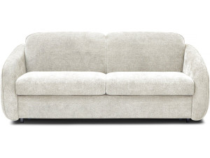 Sofa rozkładana "Laurie" express w tkaninie teksturowanej - łóżko 140 cm - 3 miejsca - beżowa