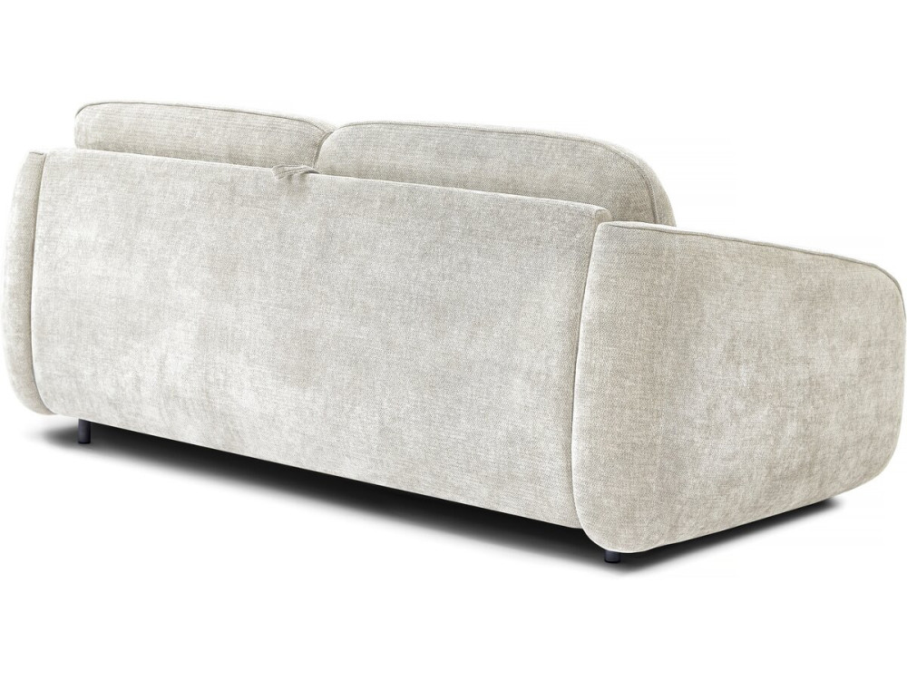 Sofa rozkładana "Laurie" express w tkaninie teksturowanej - łóżko 140 cm - 3 miejsca - beżowa